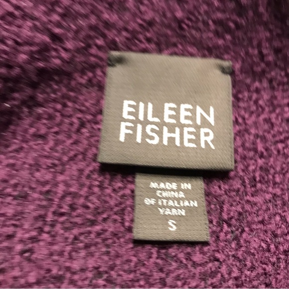 Eileen Fisher Women Sz S Purple Merino Wool Cashmere Boucle Knit Sweater. - Picture 4 of 5